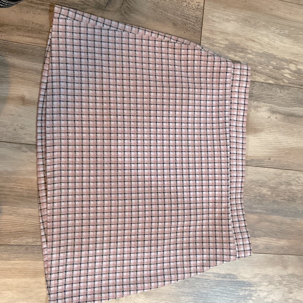 Crosby Pink, Black, and White Plaid Skirt